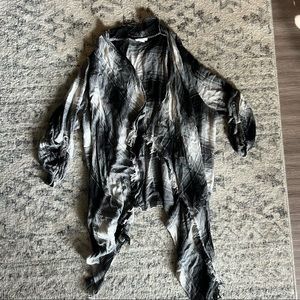 Plaid plus size shrug